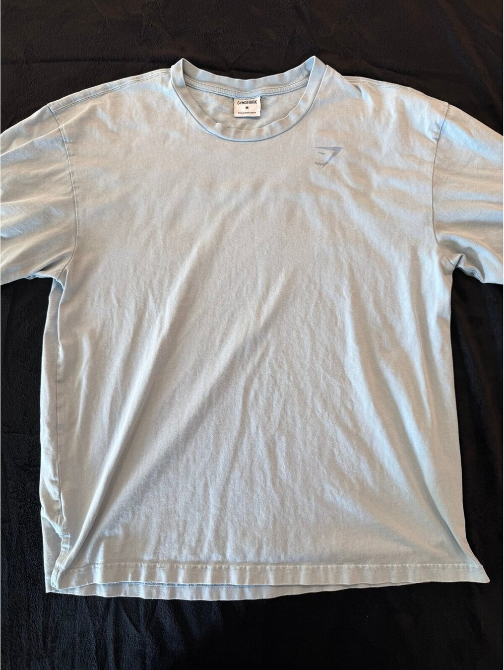 Gymshark Oversized T-Shirt Light Blue Large Back Logo Graphic Men's Size M